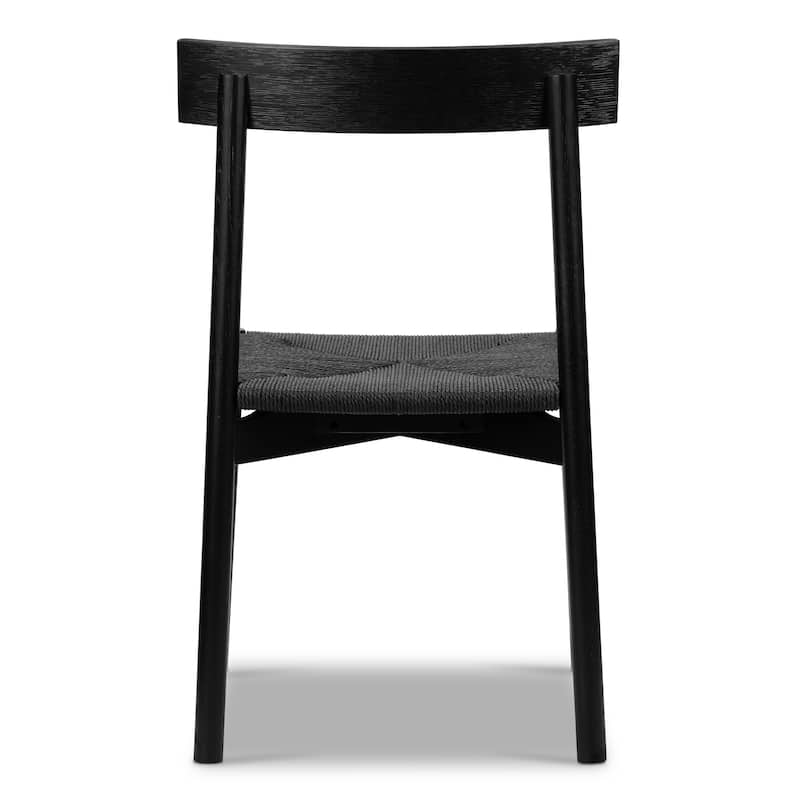 Poly & Bark Hamm Dining Chair - Solid Wood with Woven Seat