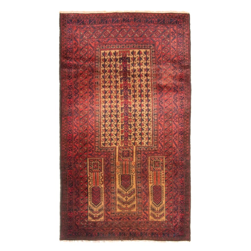 ECARPETGALLERY Hand-knotted Teimani Brown Wool Rug - 2'11 x 5'0