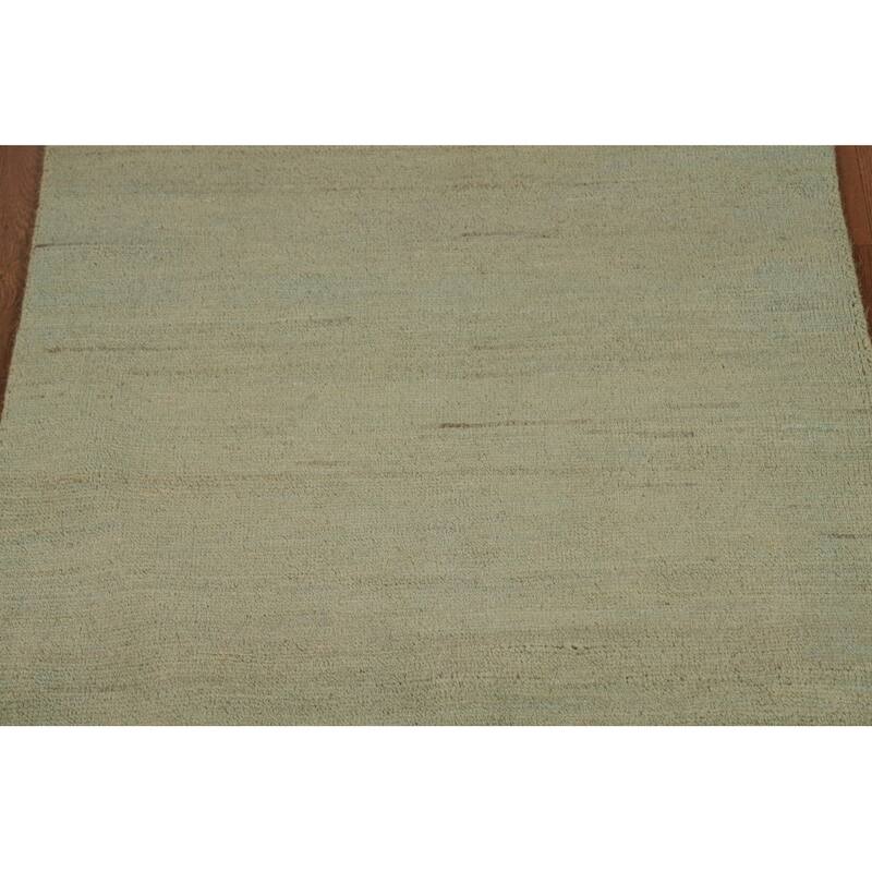 Green Gabbeh Modern Foyer Rug Handmade Wool Carpet - 2'7"x 3'11"