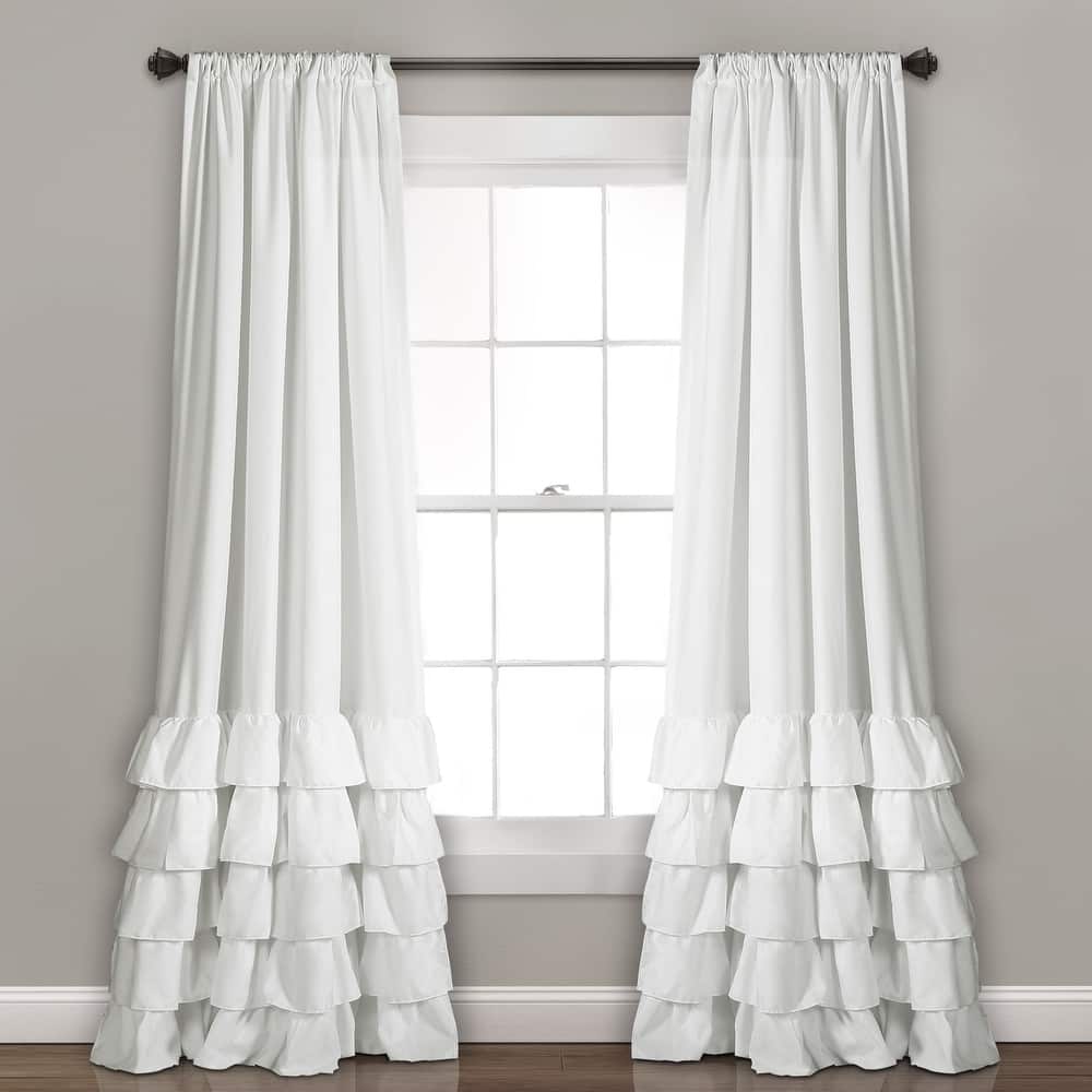Lush Decor Allison Ruffle Window Curtain Panel Pair