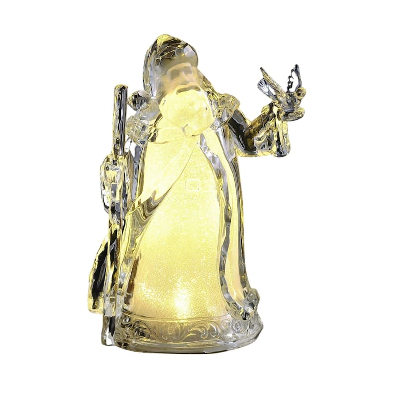 Set of 8 Clear and Gold Glitter Santa Tabletop Decor