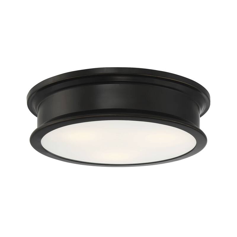 Savoy House Watkins 3 Light 16" Wide Flush Mount Drum Ceiling Fixture - Classic Bronze