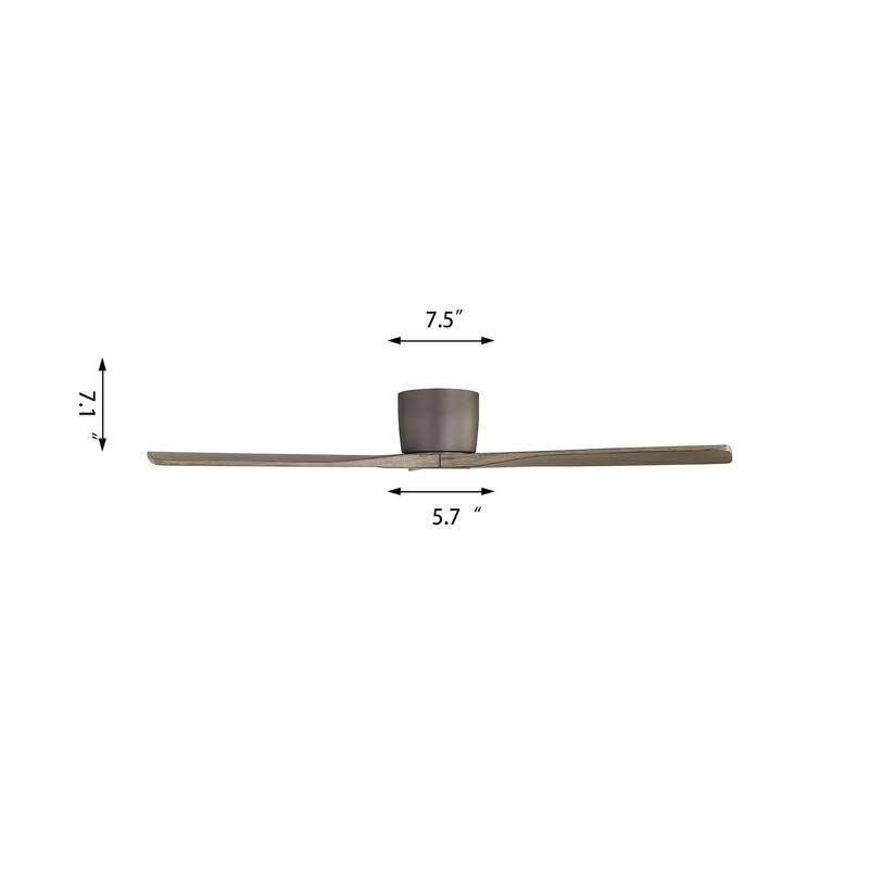 48Inch 3Blade Dc Motor Indoor Flush Mount Ceiling Fan With Remote