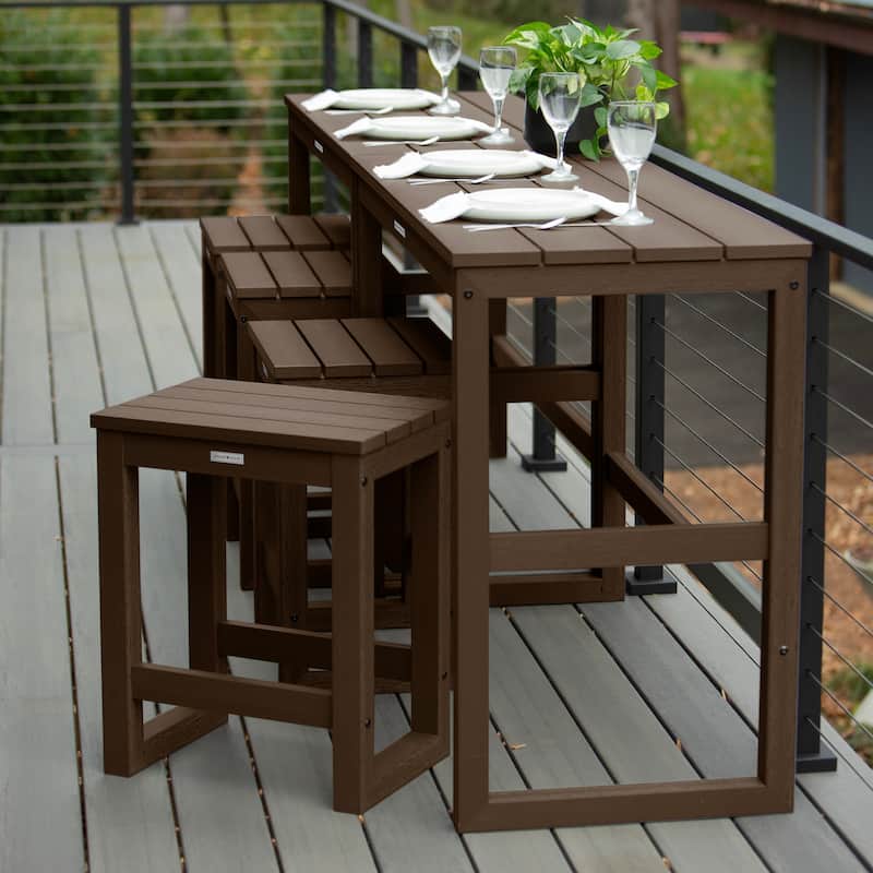 HIGHWOOD Monroe Modern Counter Height Balcony Stool/Table 6-Piece Set