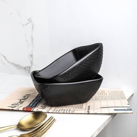 Stone Lain Olivia Stoneware Weave Stoneware Dish Set, 4 Count