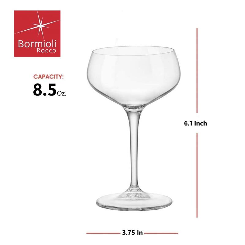 Bormioli Rocco Novecento Stemware Cocktail Coupe Set of 4 - 8.5 oz