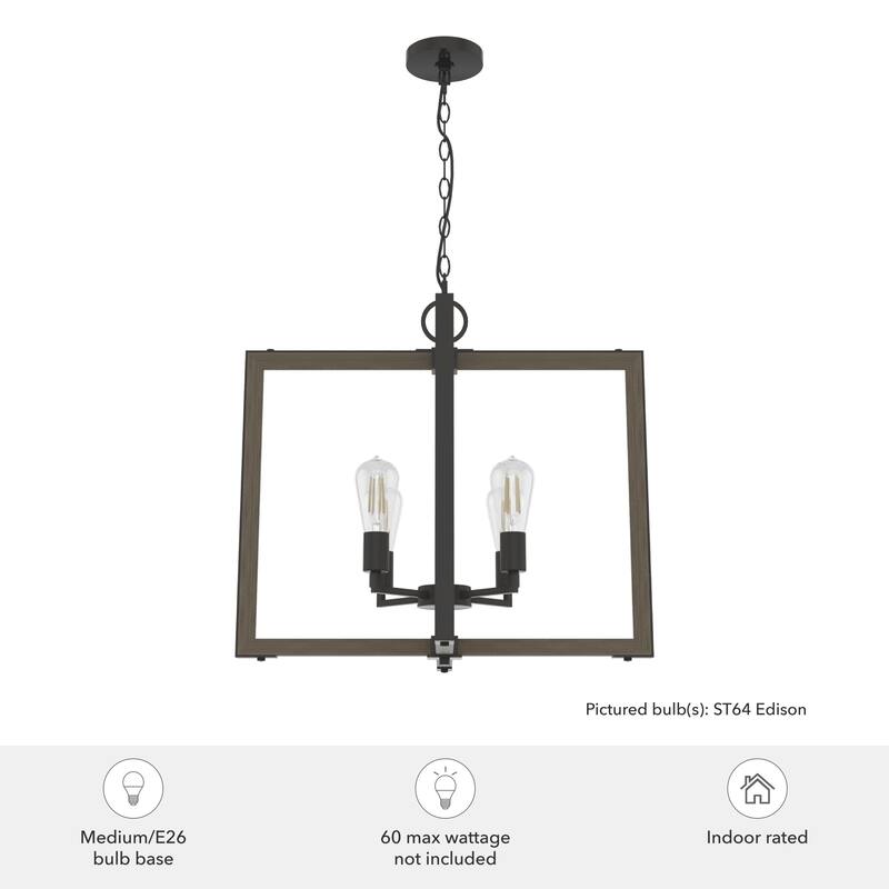 Woodburn Modern Farmhouse Pendant - Foyer, Dining Room, Living Room - Contemporary, Caged, Candle, Transitional, Rustic