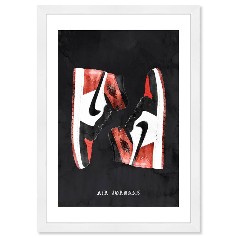 Wynwood Studio Prints Fashion and Glam Classic Sneakers V Black and Modern & Contemporary Wall Art Canvas Print