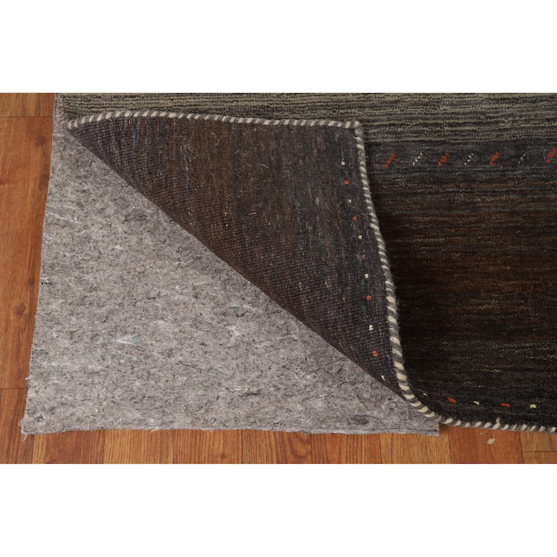 Striped Gabbeh Indian Rug Handmade Wool Carpet - 4'1" x 5'9"