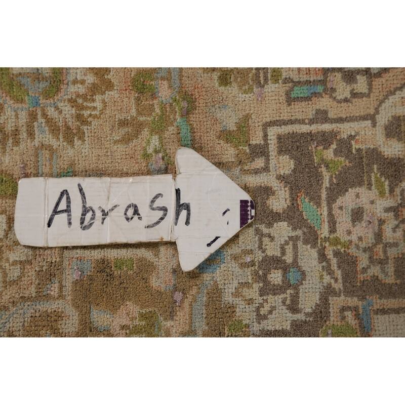 Kashan Vintage Persian Rug Hand-Knotted Traditional Muted Wool Carpet - 8'0" x 11'0"