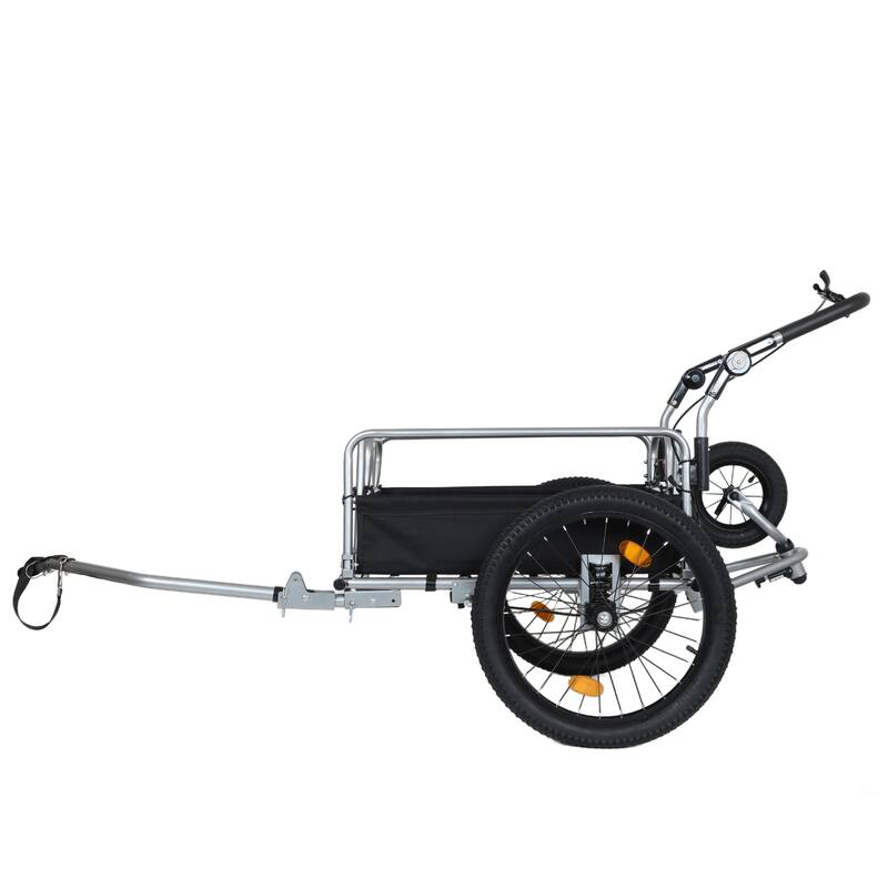 3-in-1 Heavy-Duty Bike Cargo Trailer -Bike Compatible Steel Frame, 110lb Capacity, Convertible Stroller & Pull Cart