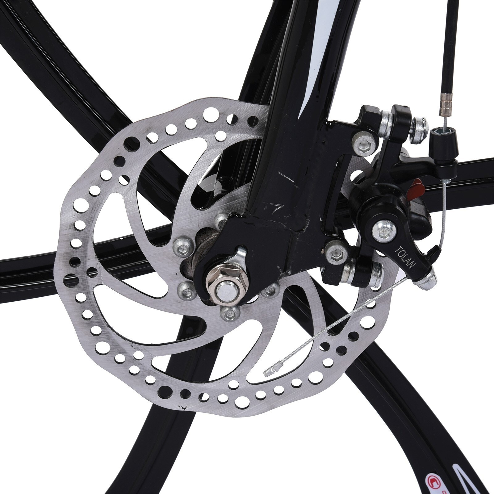 700C Adult Road Bike Steel Frame 17in High Rim Wheel Dual Disc