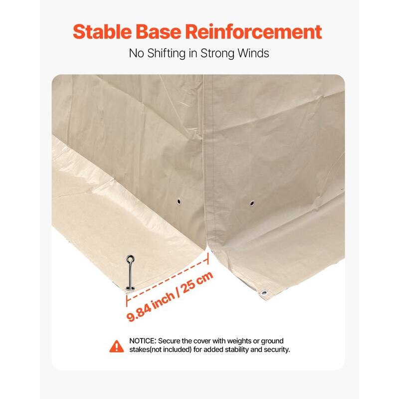 Beige 10x10 Ft Gazebo Replacement Cover Waterproof Sidewalls with Windows and Door Panels - 9.58 × 9.58 ft