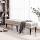 preview thumbnail 1 of 13, Porthos Home Juna Fabric Accent Bench with Rubberwood Legs and Wheels