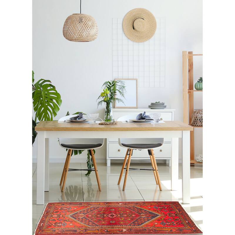 ECARPETGALLERY Hand-knotted Andelz Dark Red Wool Rug - 4'1 x 6'9