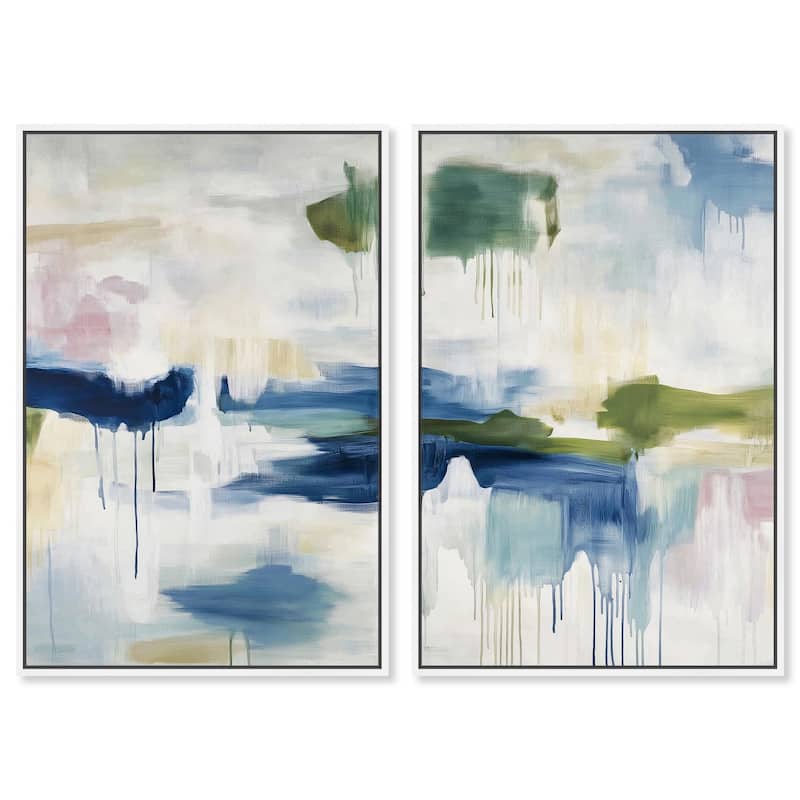 Kairos I Canvas Set of 2 by Art Remedy - 30" x 45" - White