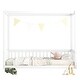 preview thumbnail 51 of 62, Pine Wood Canopy Frame Floor Bed with Guardrails
