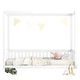 preview thumbnail 7 of 8, Twin Size Canopy Frame Floor Bed with Guardrails , Elegant Wooden Design, Secure Guardrails Ensure Safety