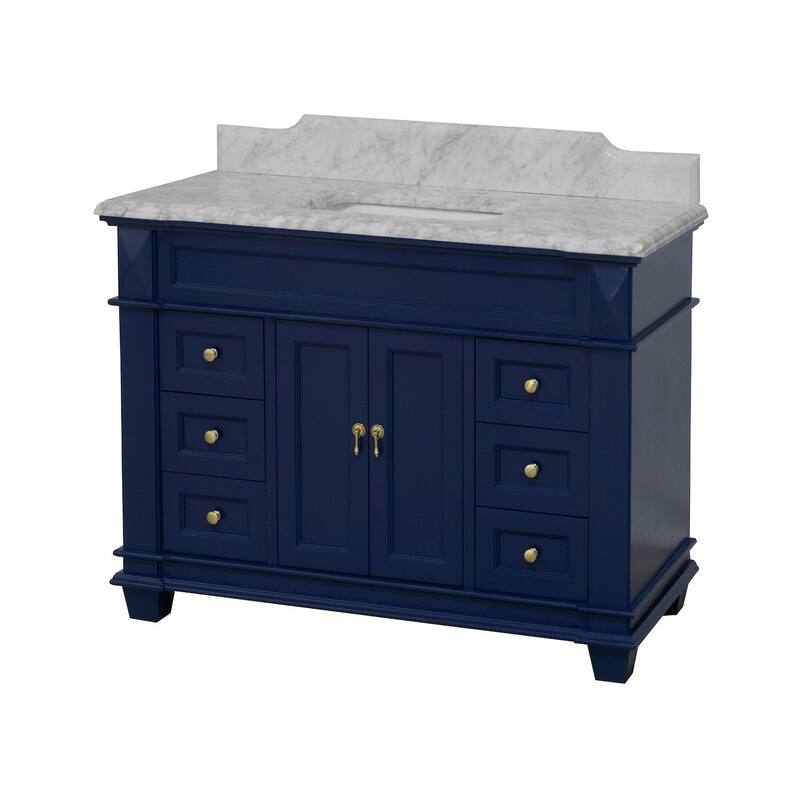 KitchenBathCollection Elizabeth 48" Bathroom Vanity with Carrara Marble Top