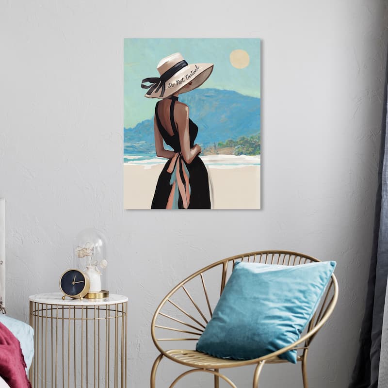 Wynwood Studio Fashion and Glam Do not Disturb Hat Blue and Nautical & Coastal Wall Art Canvas Print - 24 x 20