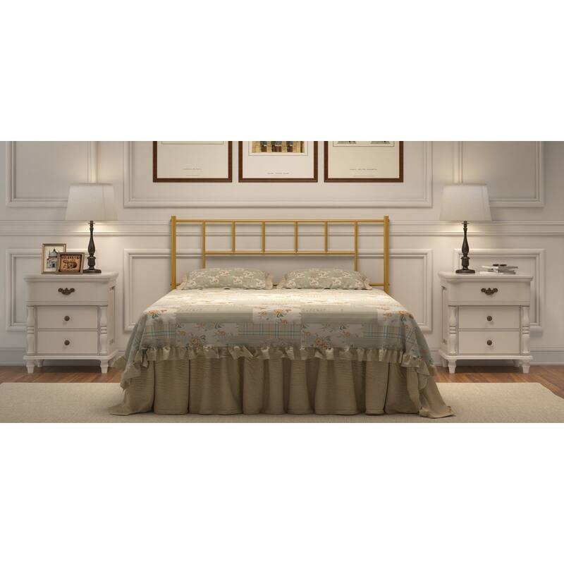 VECELO Victorian Style 14 Inch Metal Platform Bed Frame with Headboard, Heavy Duty Steel Slat Support, No Box Spring Needed