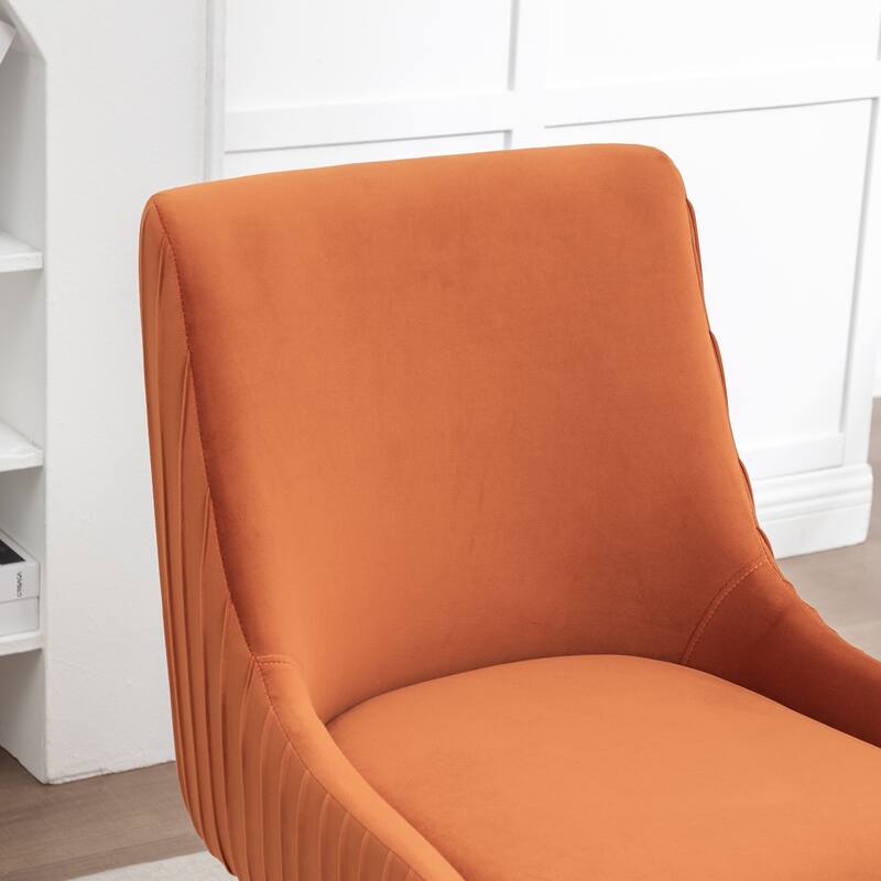 SEYNAR Modern Velvet 360 Degree Swivel Armless Dining chair Set of 2