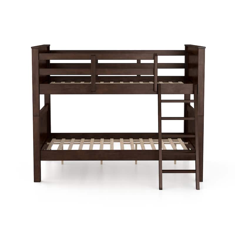 Dylan Transitional Walnut Solid Wood Convertible Bunk Bed by Furniture of America