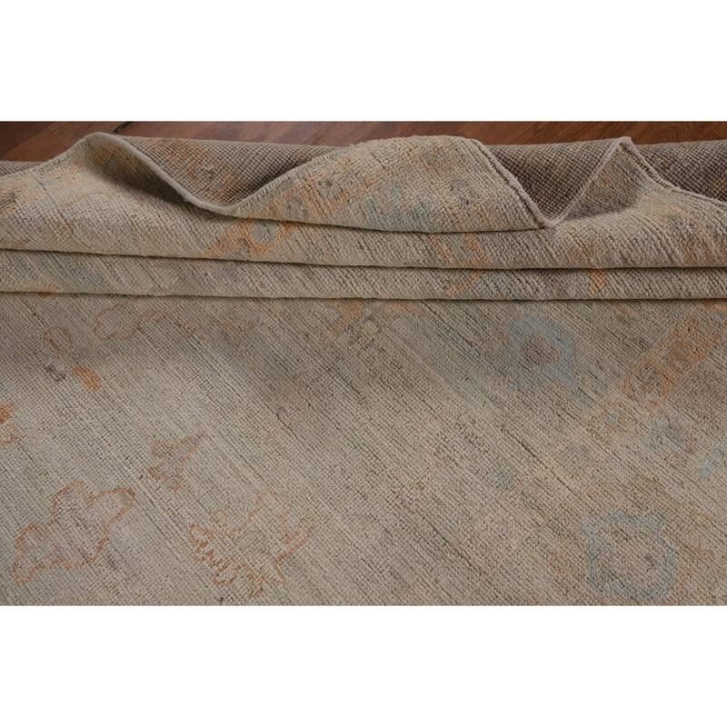 Turkish Oushak Vegetable Dye Area Rug Handmade Wool Carpet - 5'0"x 6'10"