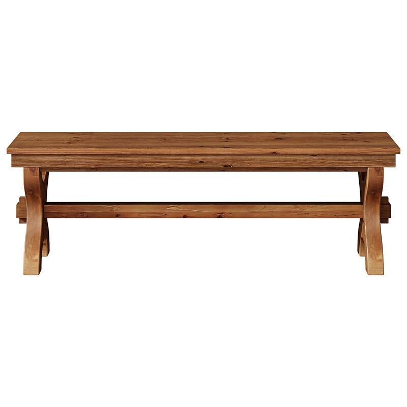 Solid Wood Entryway Bench, Farmhouse Dining Bench, Hallway Accent Seat Bench for Living Room Bedroom