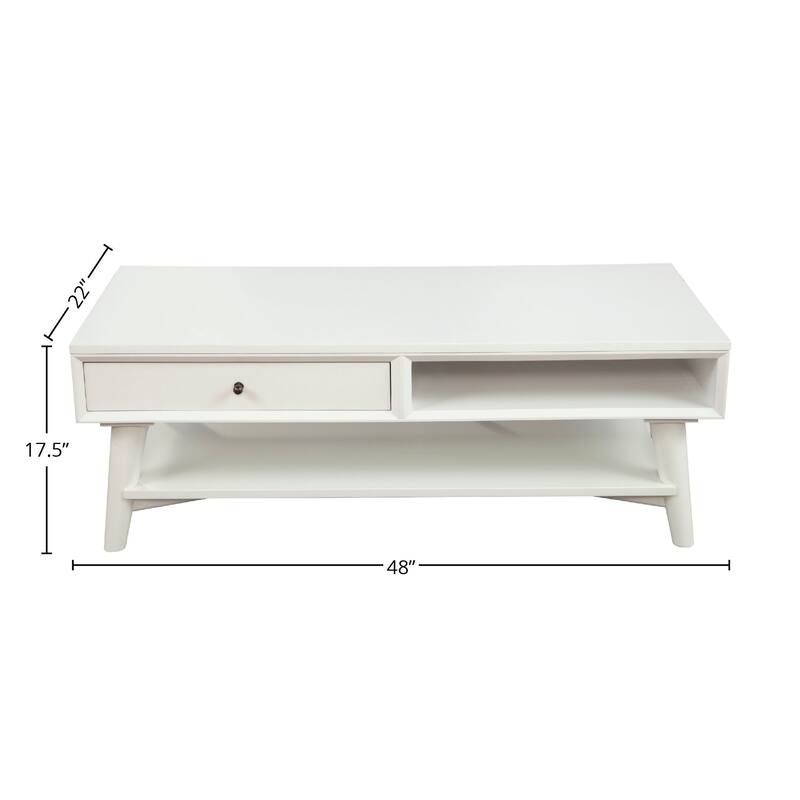 Alpine Furniture Flynn Mid Century Modern 1 Drawer Coffee Table