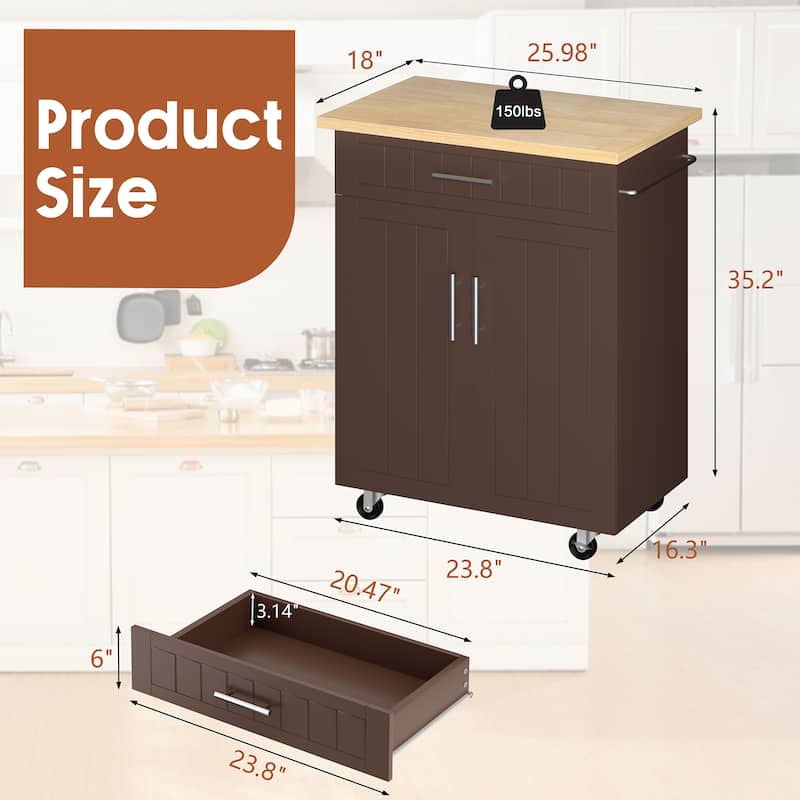 Futzca Storage Kitchen Island Cart