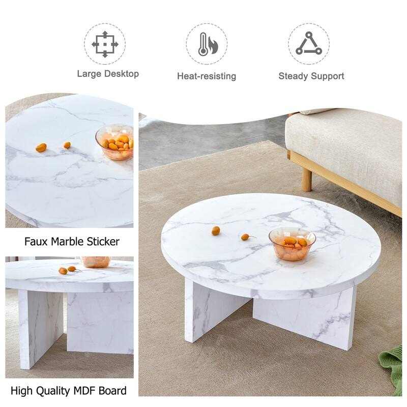 Modern MDF Circular Patterned Coffee Table