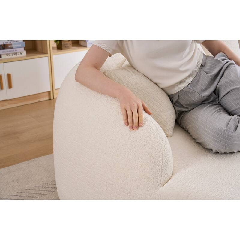 99" L-Shaped Chenille Sectional Boneless Sofa with Chaise and Pillows