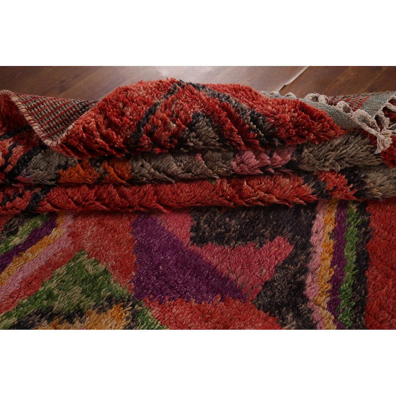 Plush Moroccan Oriental Area Rug Hand-Knotted Wool Carpet - 7'6"x 10'11"
