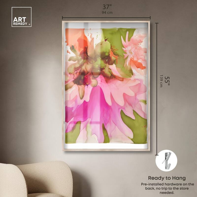 Vibrant Fluidity Floral I Shadowbox by Art Remedy