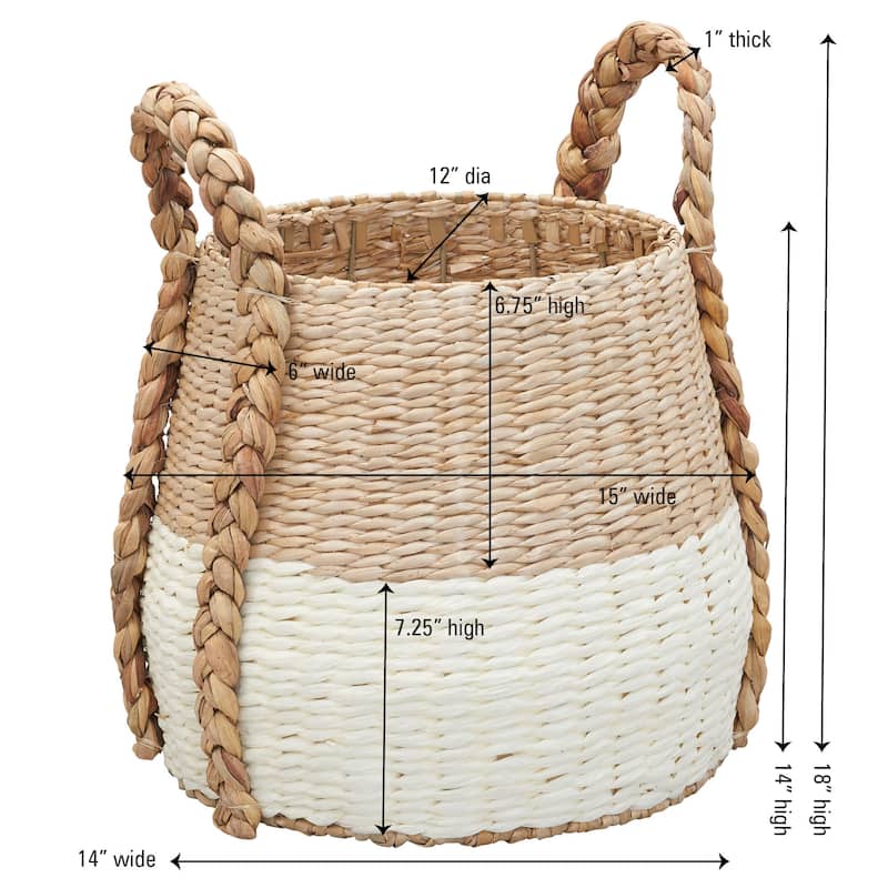 Household Essentials Cattail and Paper Terra Basket - 13.8"L x 13.8"W x 13.8"H