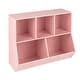 preview thumbnail 3 of 23, 5-Cube Wooden Kids Toy Storage Organizer with Anti-Tipping Kits - 35.5" x 16" x 30" Pink