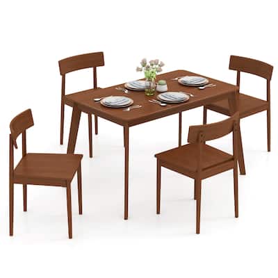 Costway 5 PCS Dining Table Set Rectangular Kitchen Table & 4 Chairs