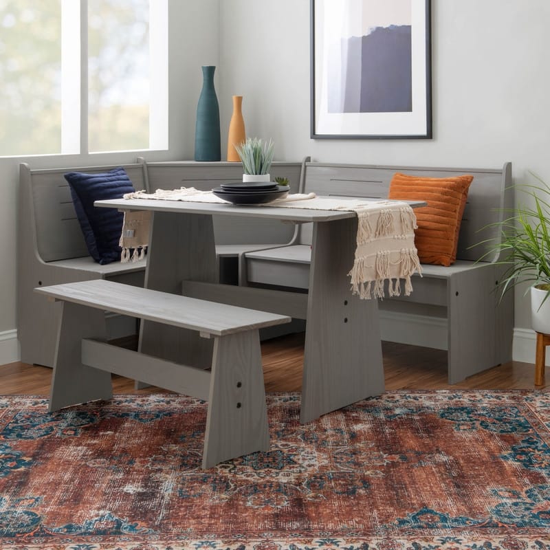 Wendell Solid Wood Corner Breakfast Nook Dining Set
