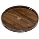 preview thumbnail 19 of 68, KINWELL Round Black Walnut Wood Serving Tray Ottoman Tray with Handles