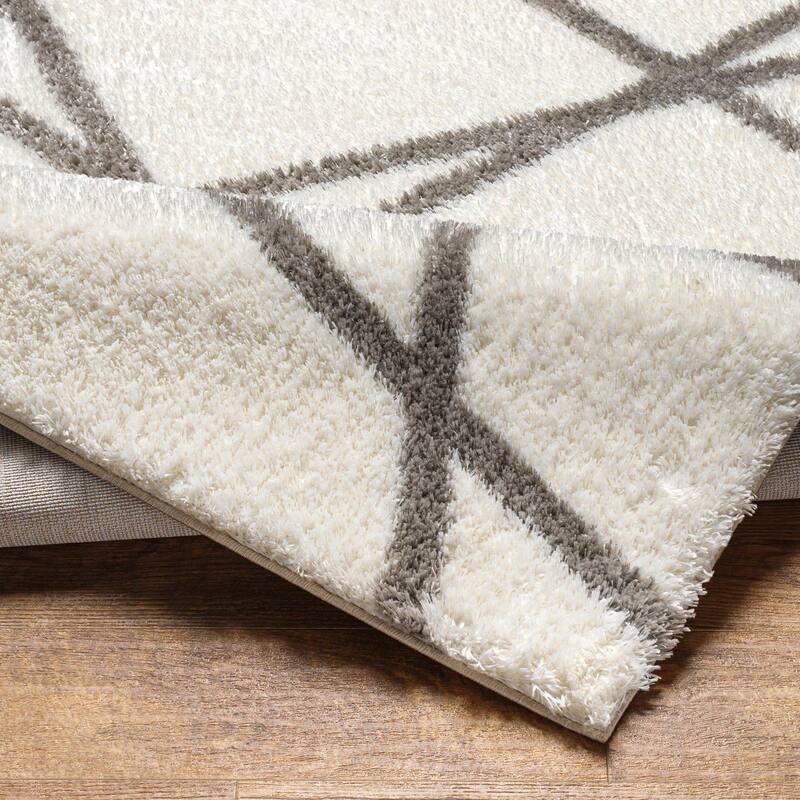 Livabliss Cloudy Graphic Stripes Plush Area Rug