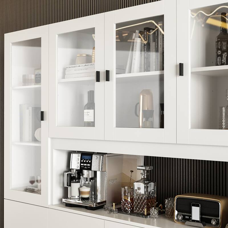 Timechee Combined Bookcase Kitchen Cabinet Display Cabinet Pantry