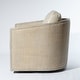 preview thumbnail 83 of 165, KINWELL 31"W Oak Frame Upholstered Swivel Barrel Armchair