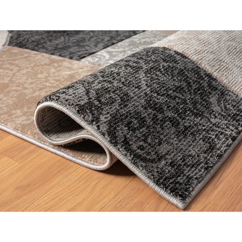Alexia Collection Geometric Beige/Gray Indoor Modern Area Rug