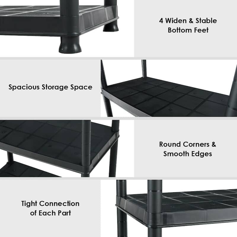 5-Tier Storage Shelf for Home Office Tools and Indoor Organization - 28" x 15" x 67" (L x W x H)