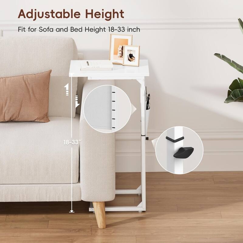 C Shaped End Table - 16"D x 12"W x 33"H