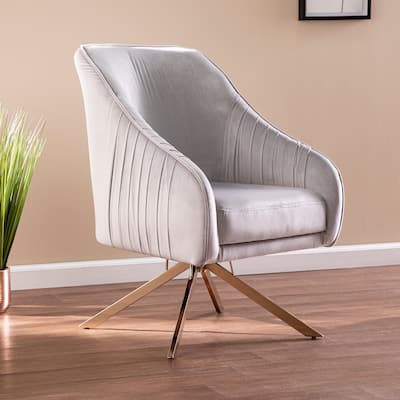 SEI Furniture Pacoima Glam Silver Fabric Accent Chair