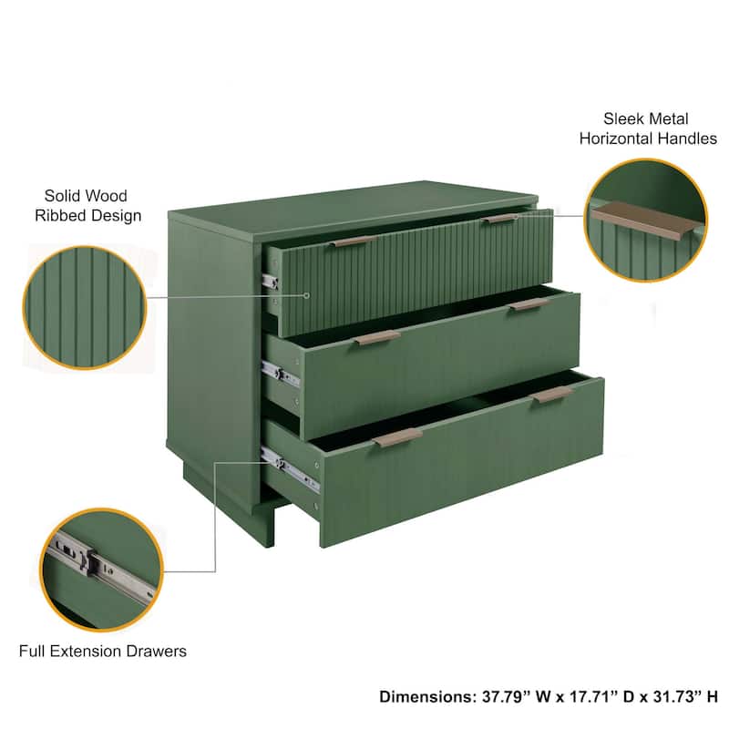 Manhattan Comfort Granville 38" Dresser (3-Drawer)