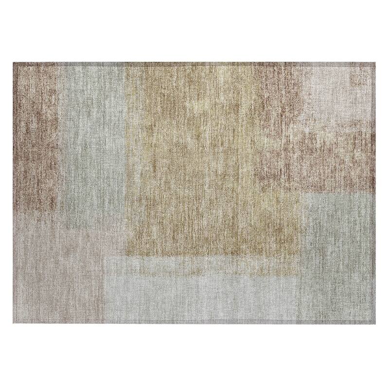 Machine Washable Indoor/ Outdoor Solid Contemporary Chantille Rug