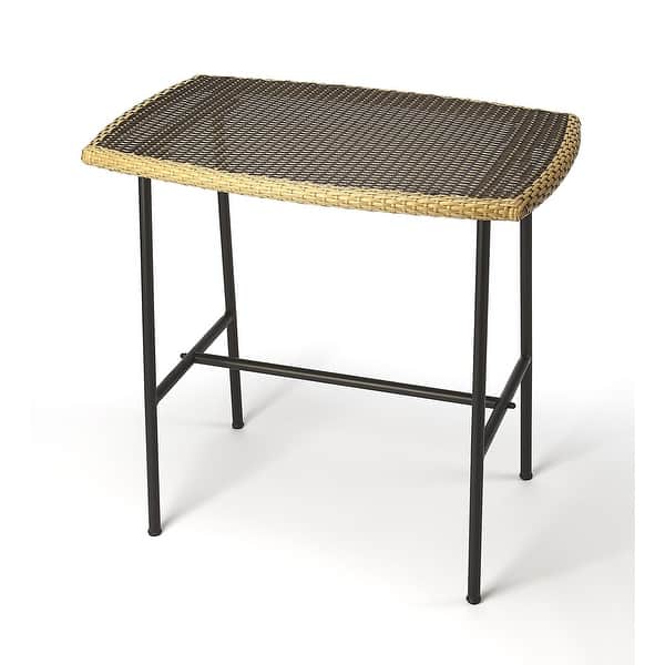 slide 2 of 4, Freeport Rattan & Iron Pub Table Black / Natural